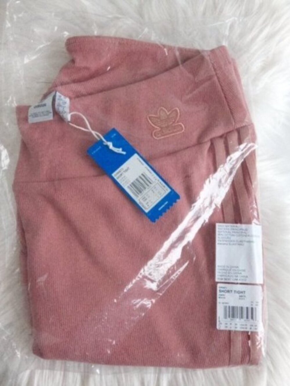 Adidas Ash Pink Plus Size Ribbed Bicycle Short Tights Women's Size US 3X NWT